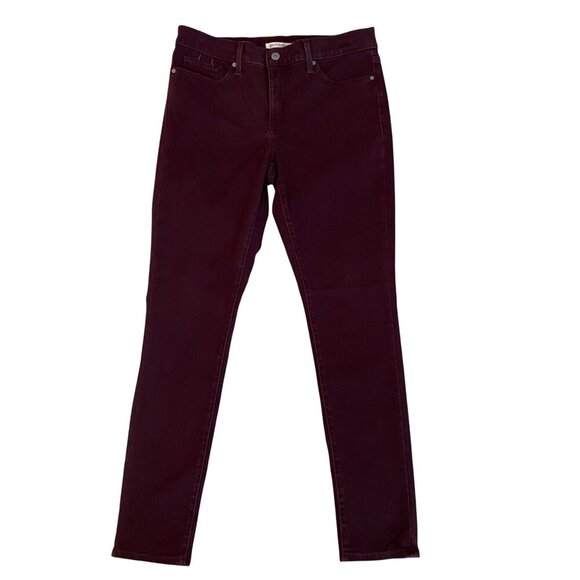 Levis 311 Shaping Skinny Jeans Womens high rise waist Size 29 Burgundy red Denim - Picture 1 of 11